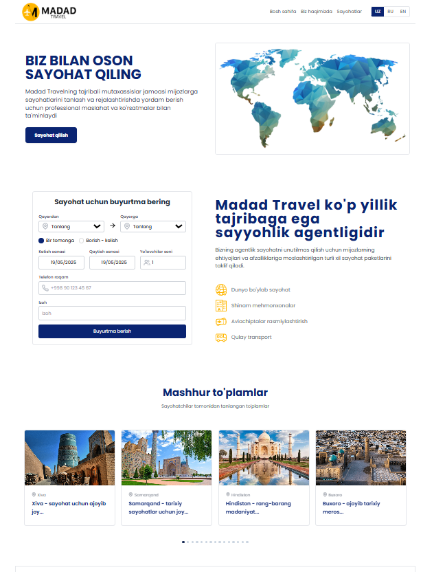 βοΈ Madad Travel Agency Website