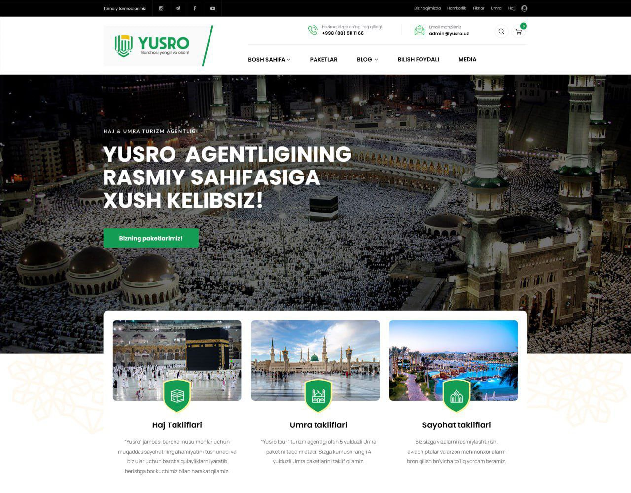 π Yusro Tour β Travel Agency Website